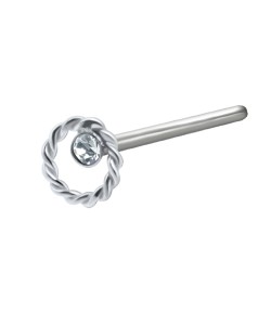 Ring in Stone Silver Straight Nose Stud NSKA-645